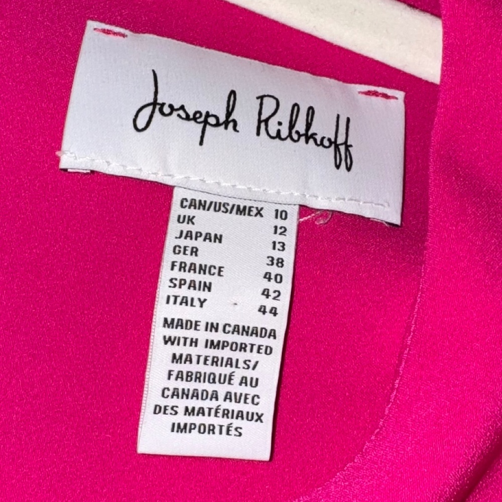 JOSEPH RIBKOFF Dress Pink Stretch Twill Sheath Office Secy  / Puff Sleeves sz 10 - Picture 8 of 14